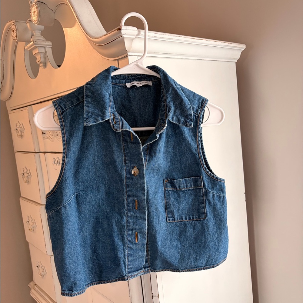 Olivaceous Blue Denim Top